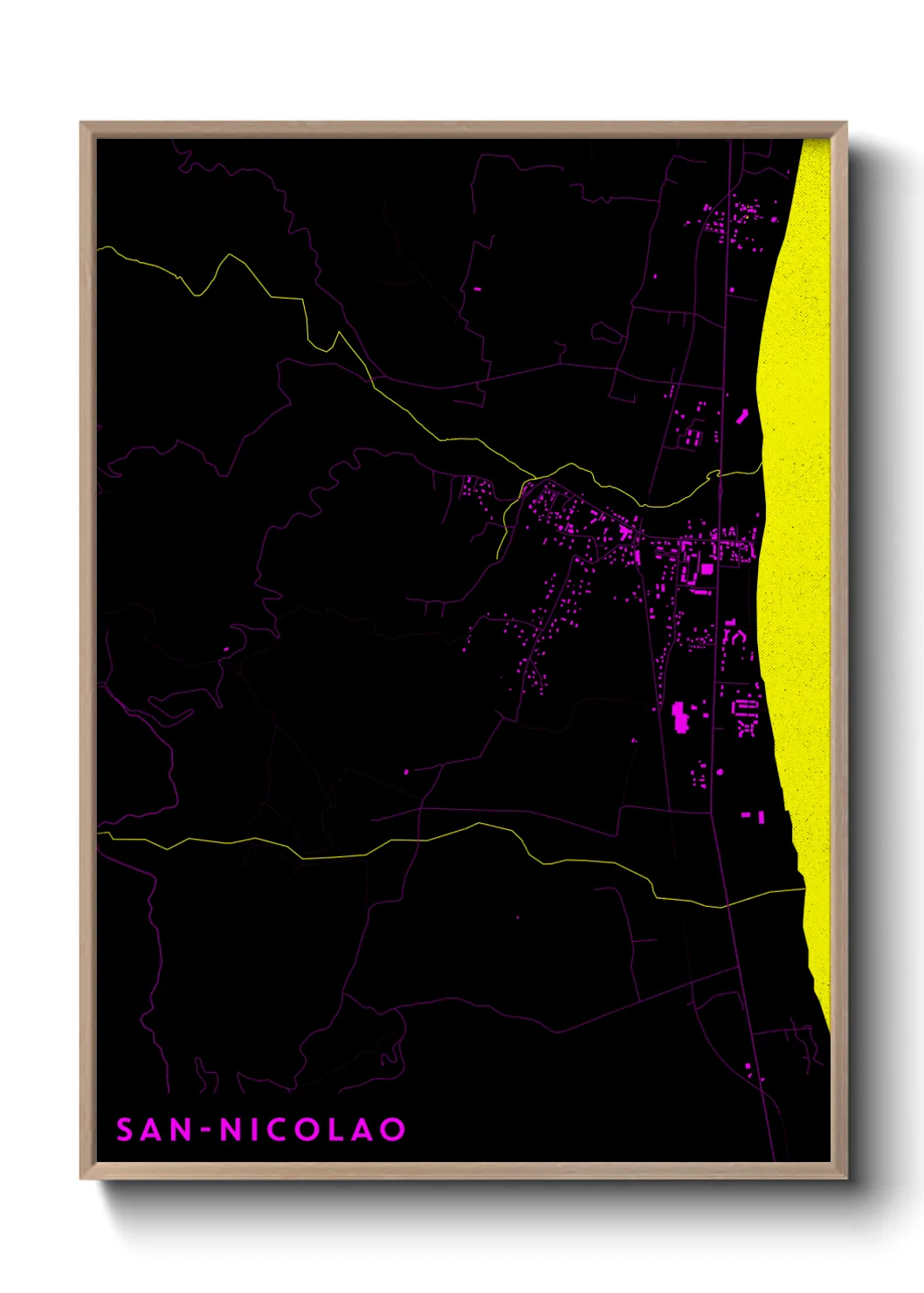 Une affiche de carte sur San-Nicolao