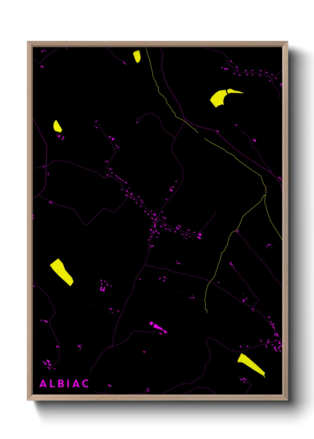 Une affiche de carte sur Albiac