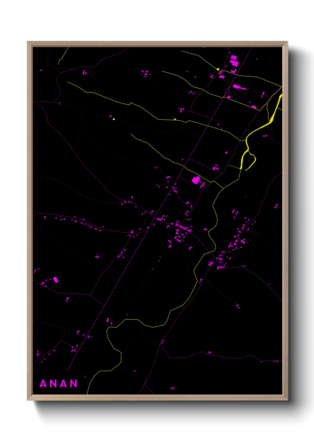 Une affiche de carte sur Anan