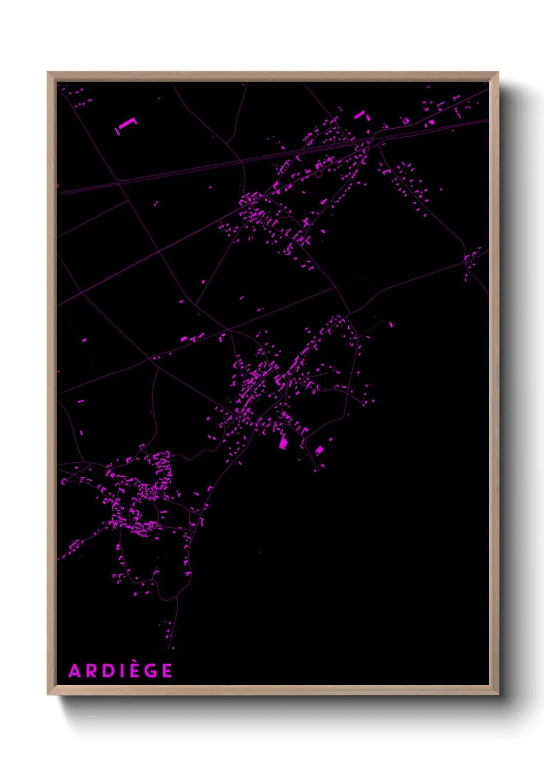 Une affiche de carte sur Ardiège