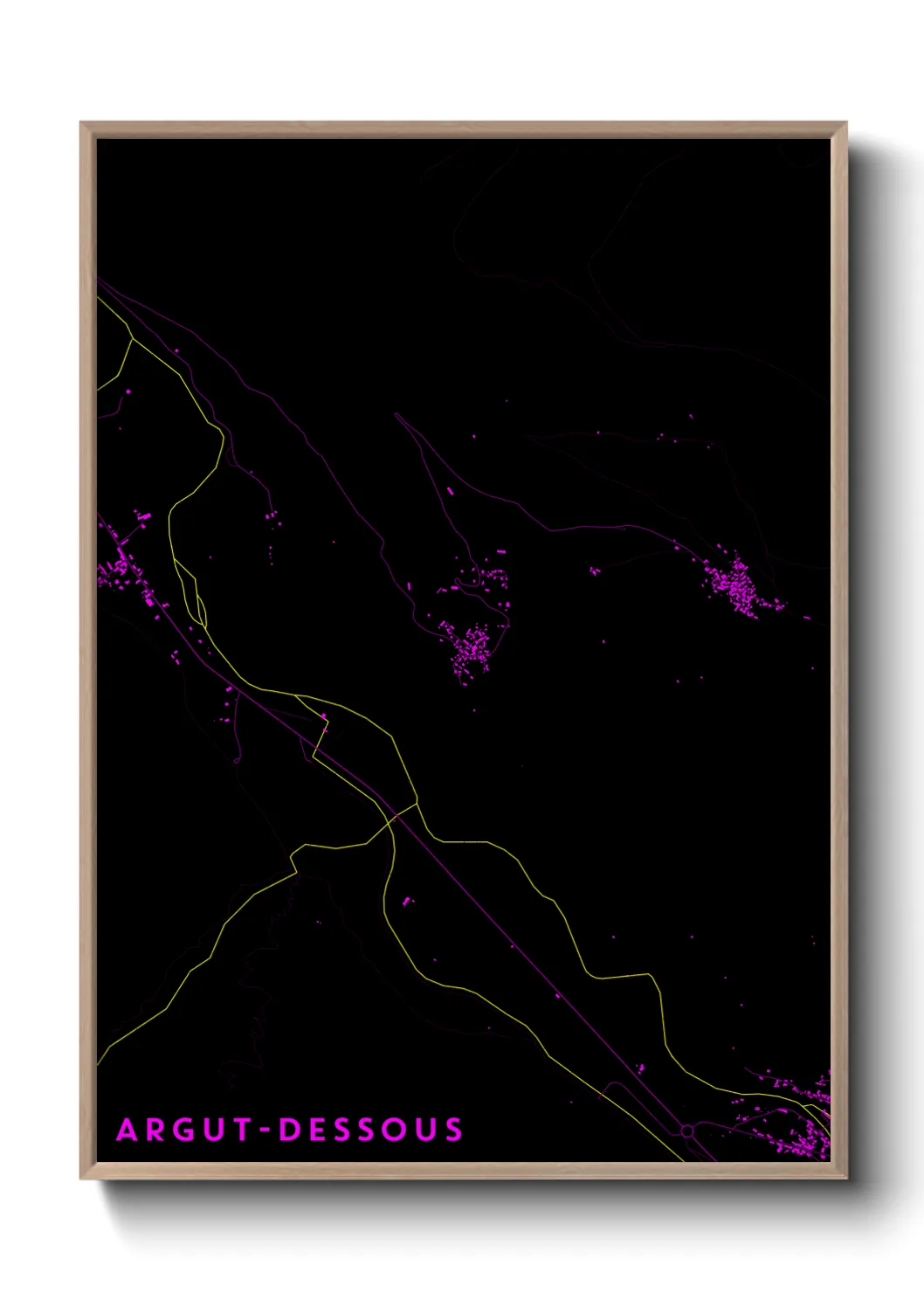 Une affiche de carte sur Argut-Dessous