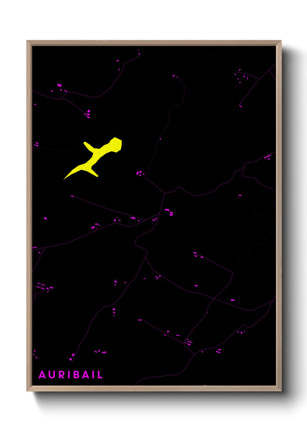 Une affiche de carte sur Auribail