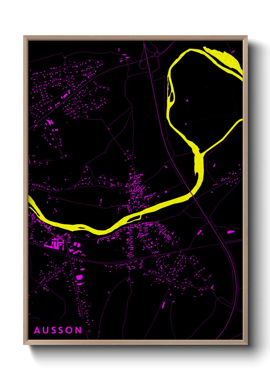 Une affiche de carte sur Ausson