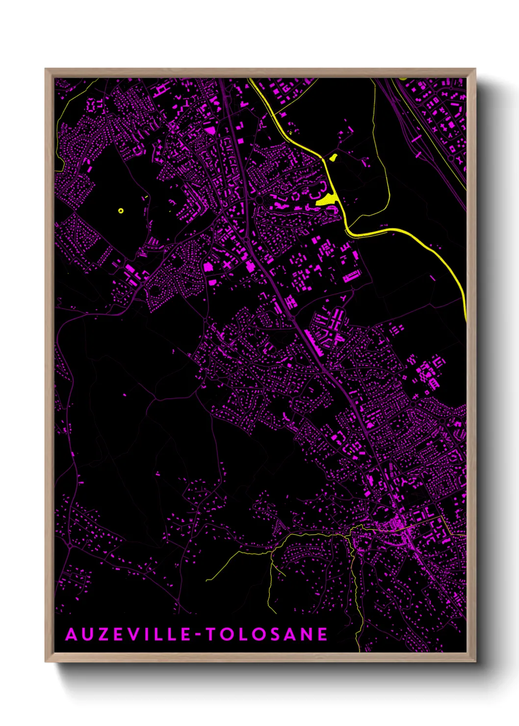Une affiche de carte sur Auzeville-Tolosane