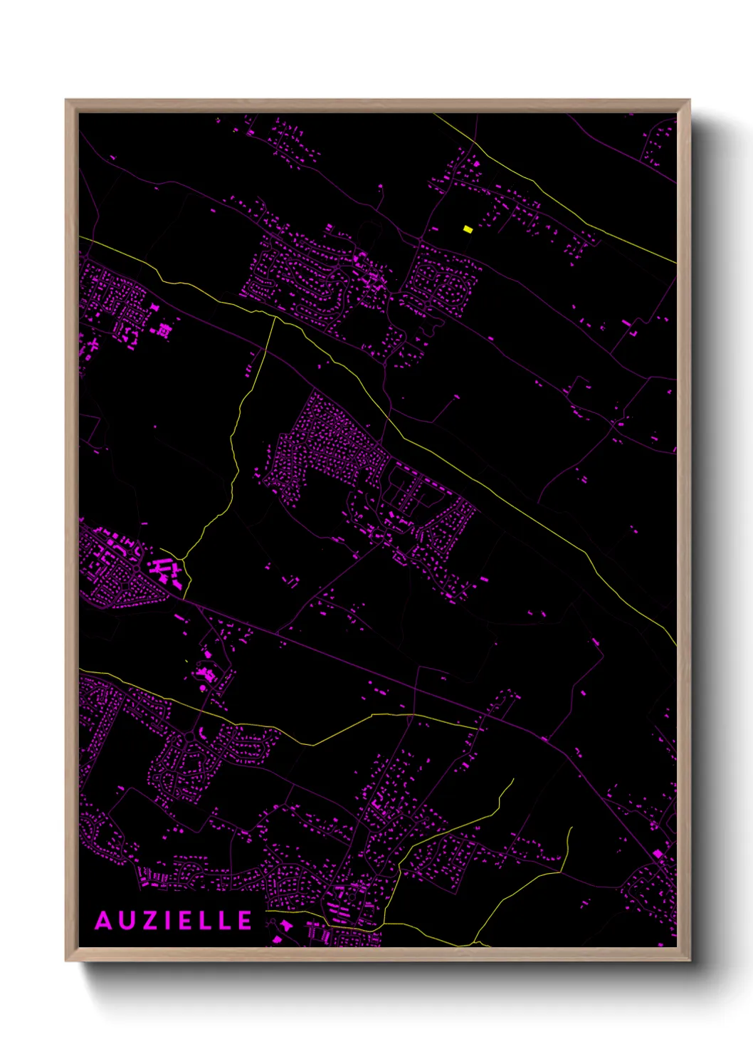 Une affiche de carte sur Auzielle