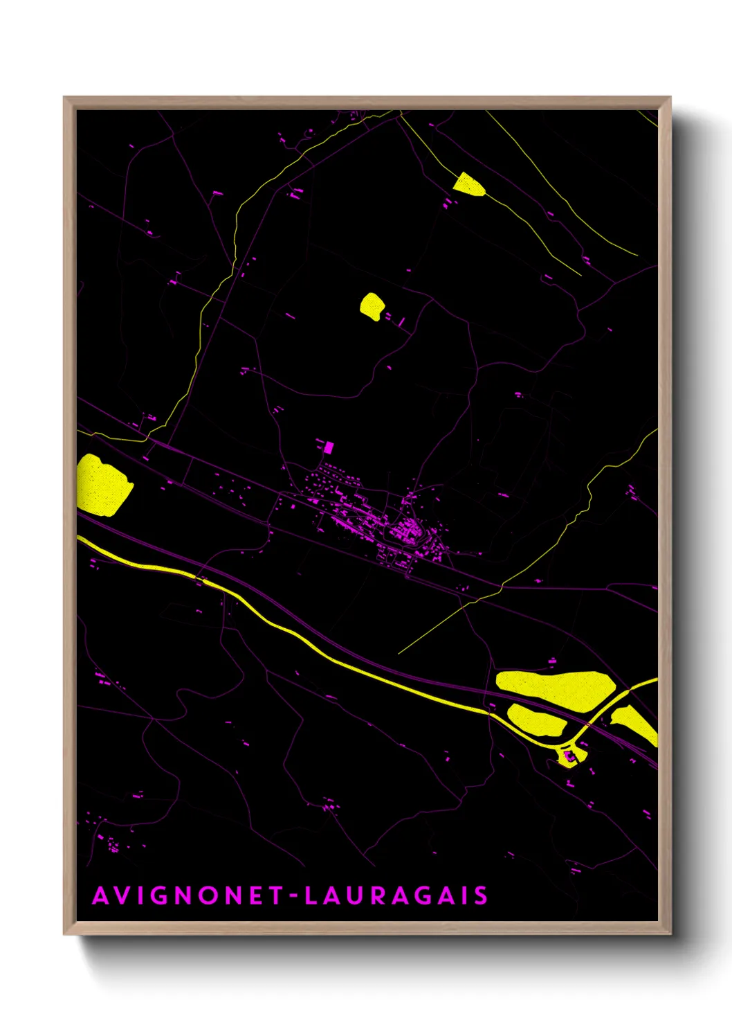 Une affiche de carte sur Avignonet-Lauragais