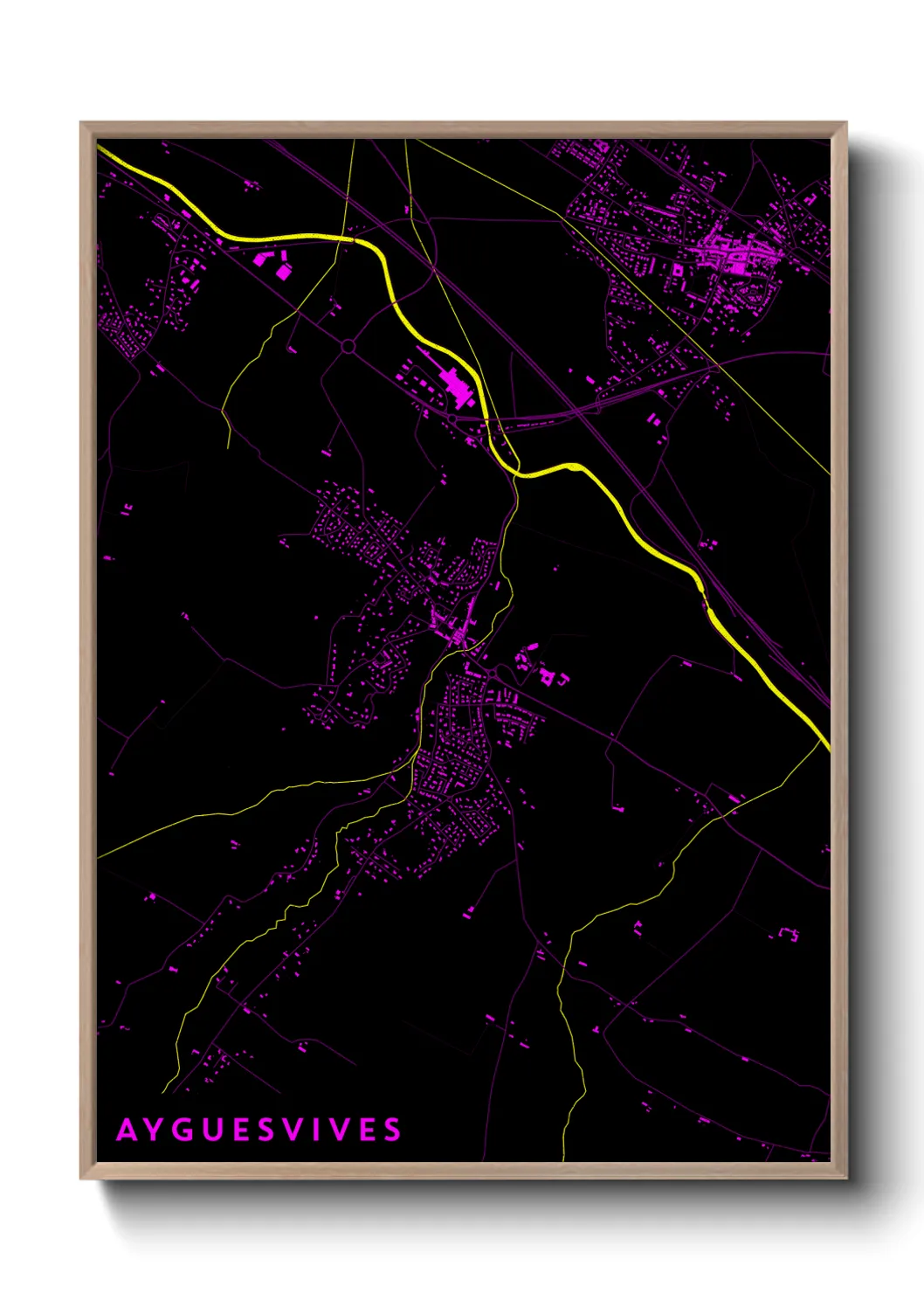 Une affiche de carte sur Ayguesvives