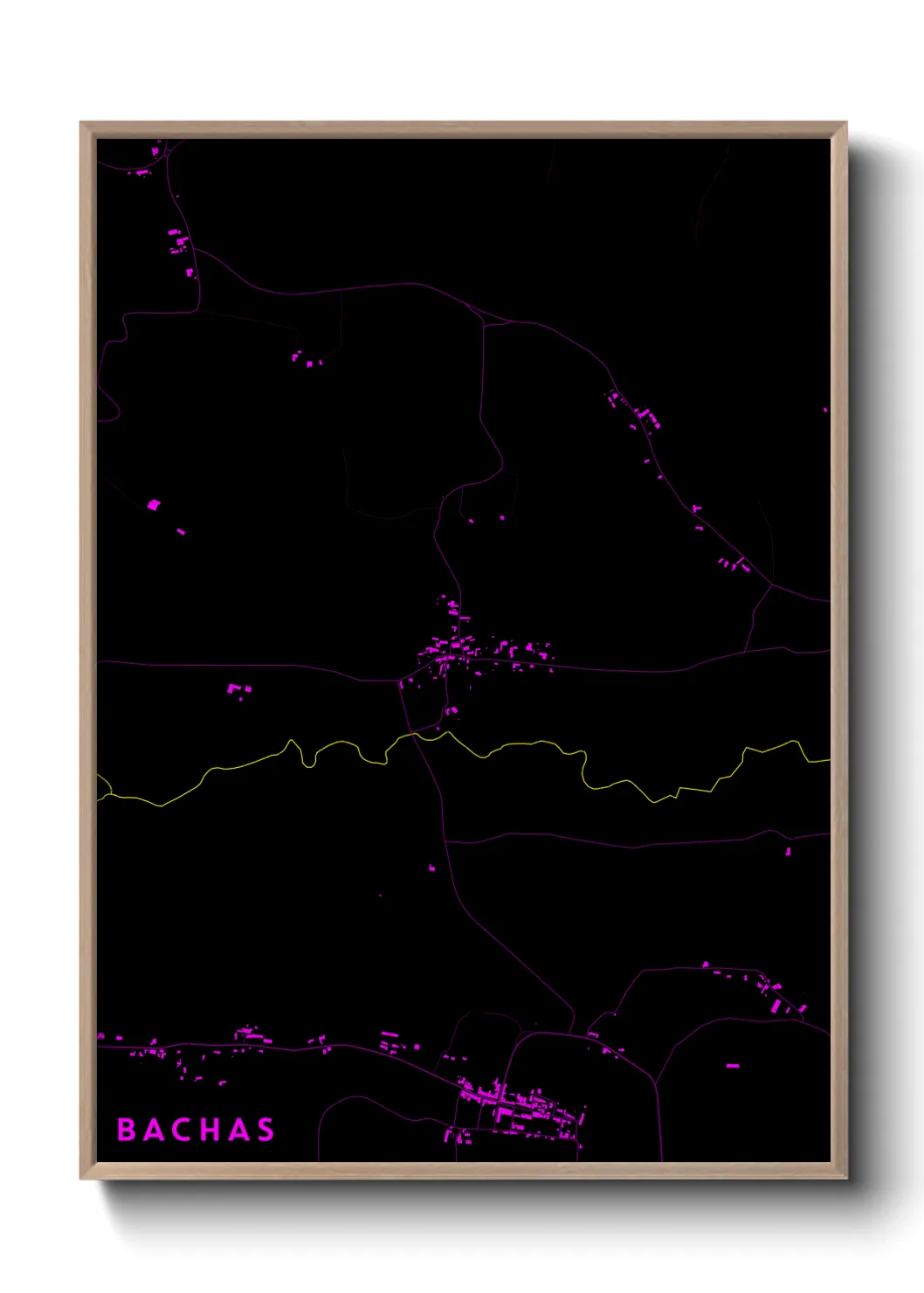 Une affiche de carte sur Bachas