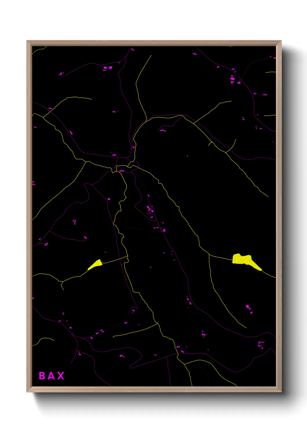 Une affiche de carte sur Bax