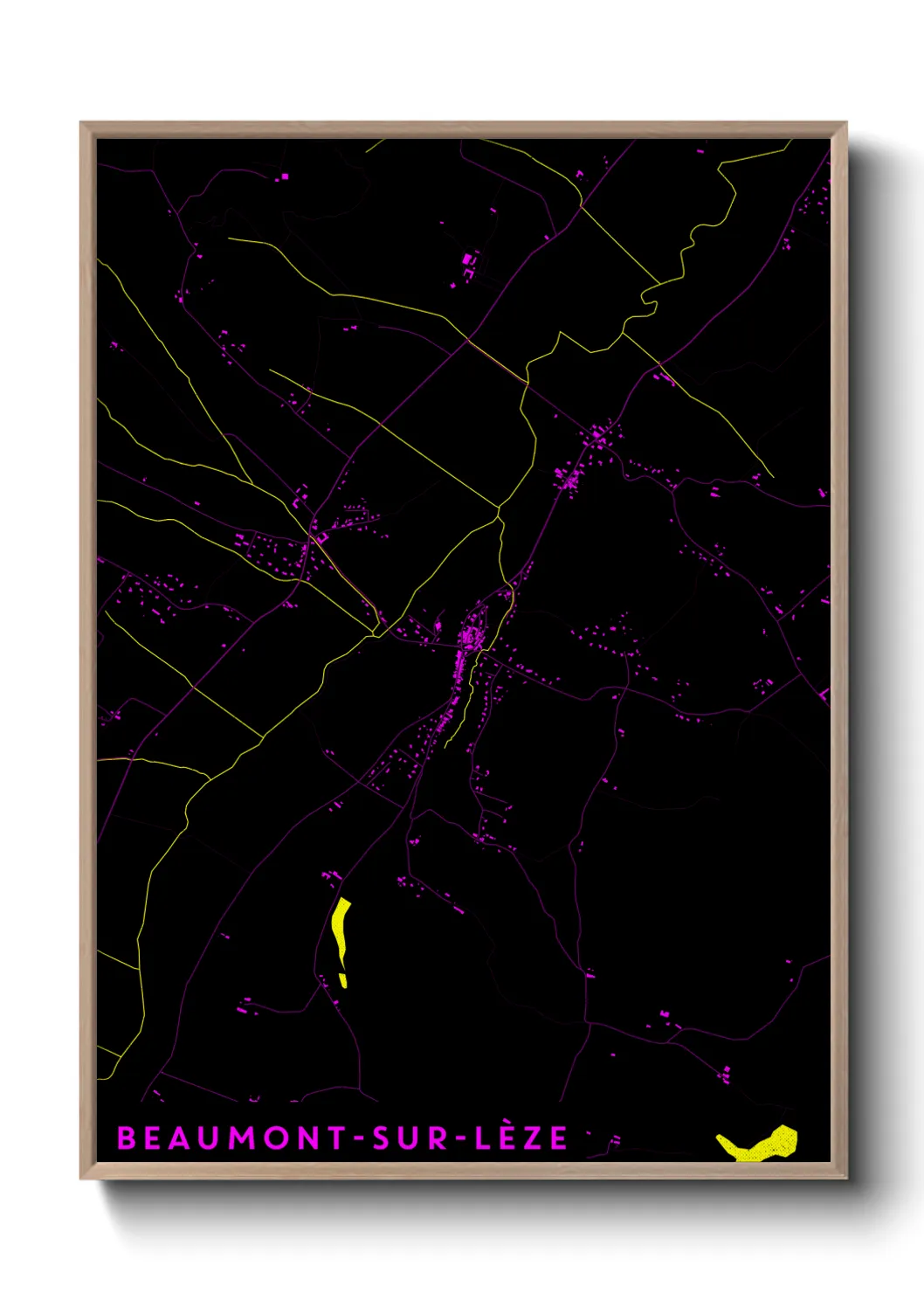 Une affiche de carte sur Beaumont-sur-Lèze