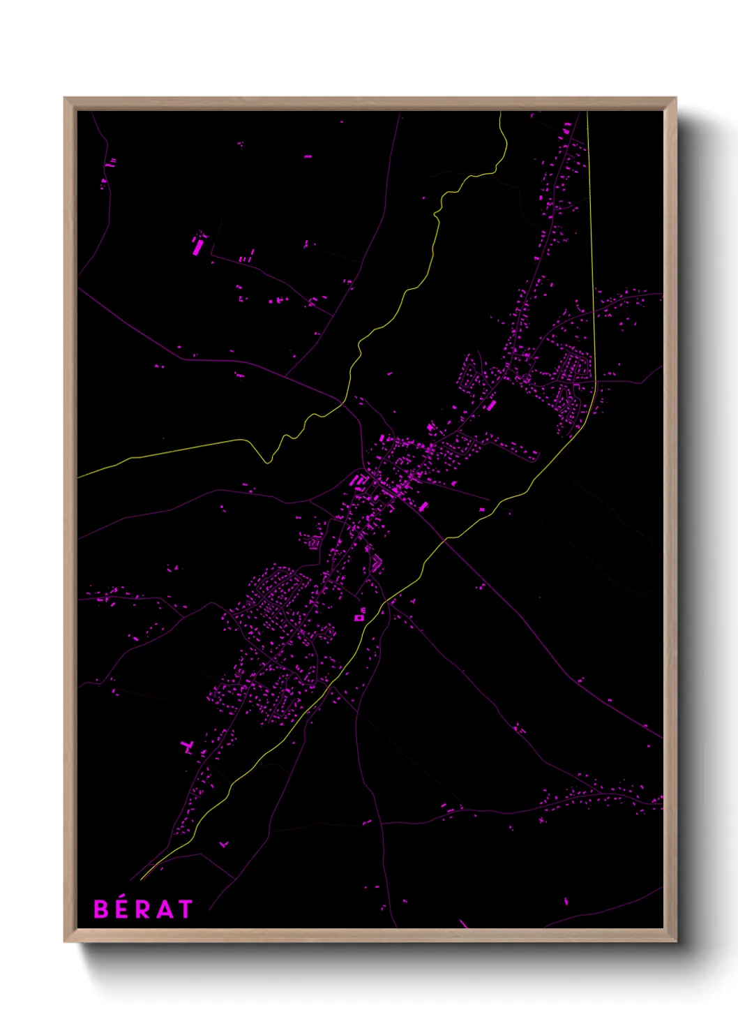 Une affiche de carte sur Bérat