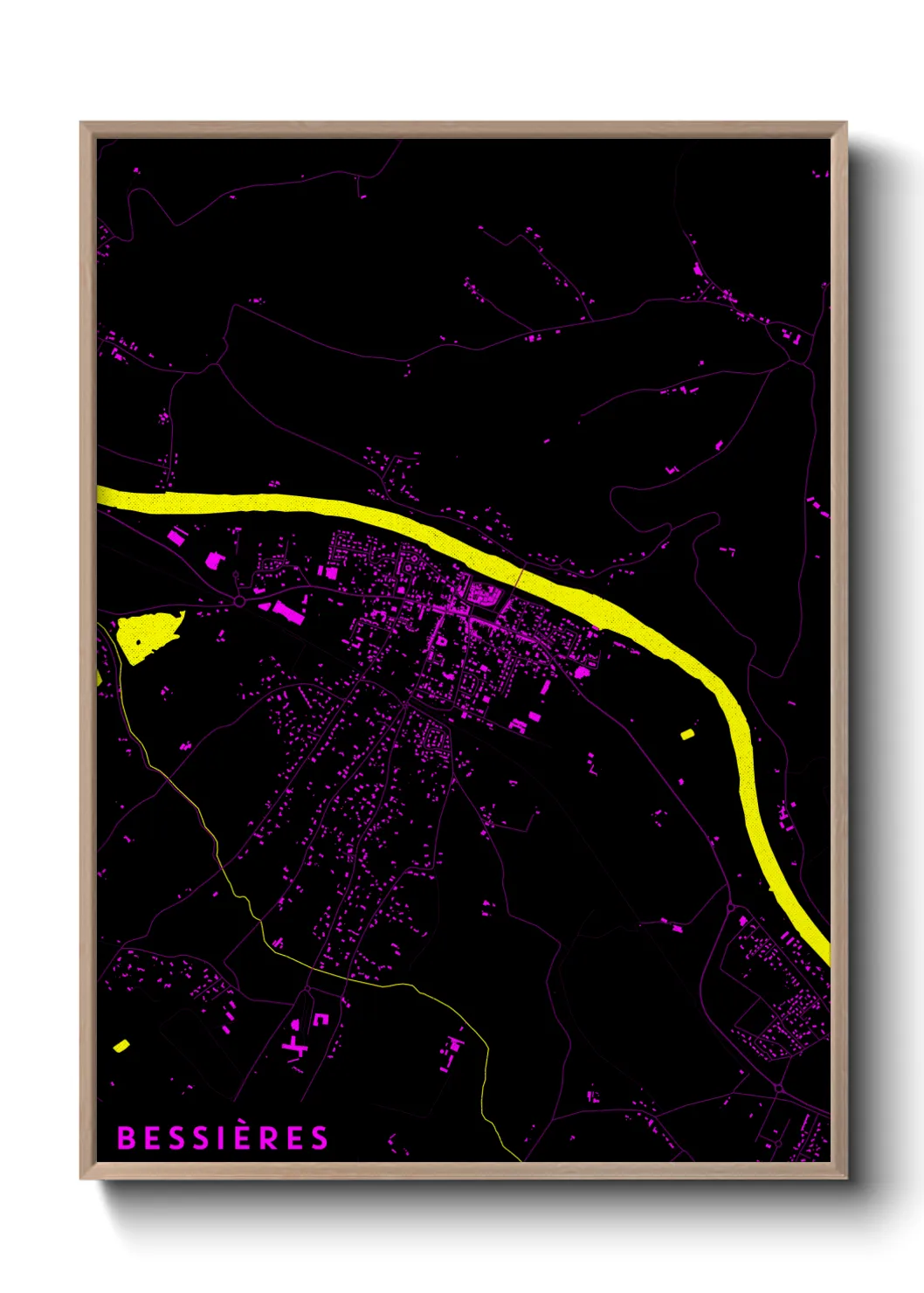 Une affiche de carte sur Bessières