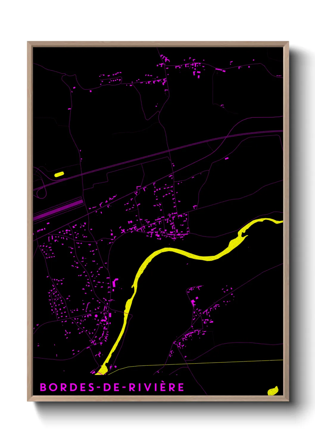 Une affiche de carte sur Bordes-de-Rivière