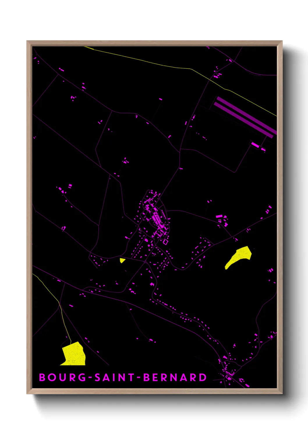 Une affiche de carte sur Bourg-Saint-Bernard