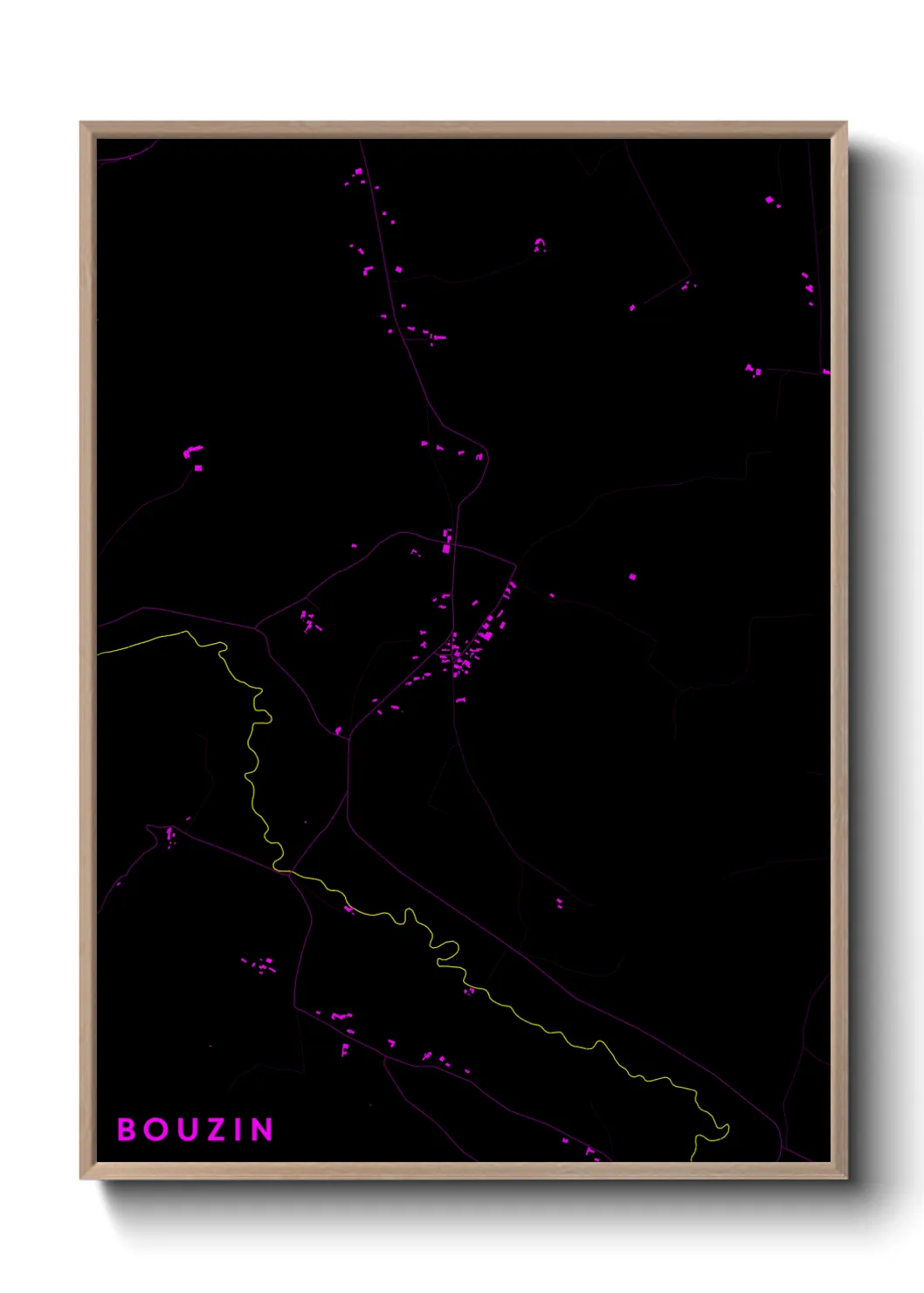Une affiche de carte sur Bouzin