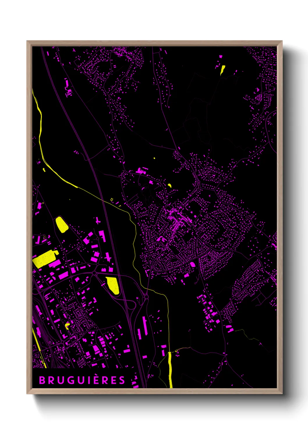 Une affiche de carte sur Bruguières