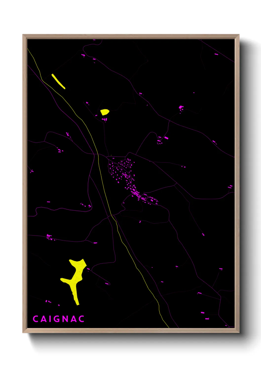 Une affiche de carte sur Caignac