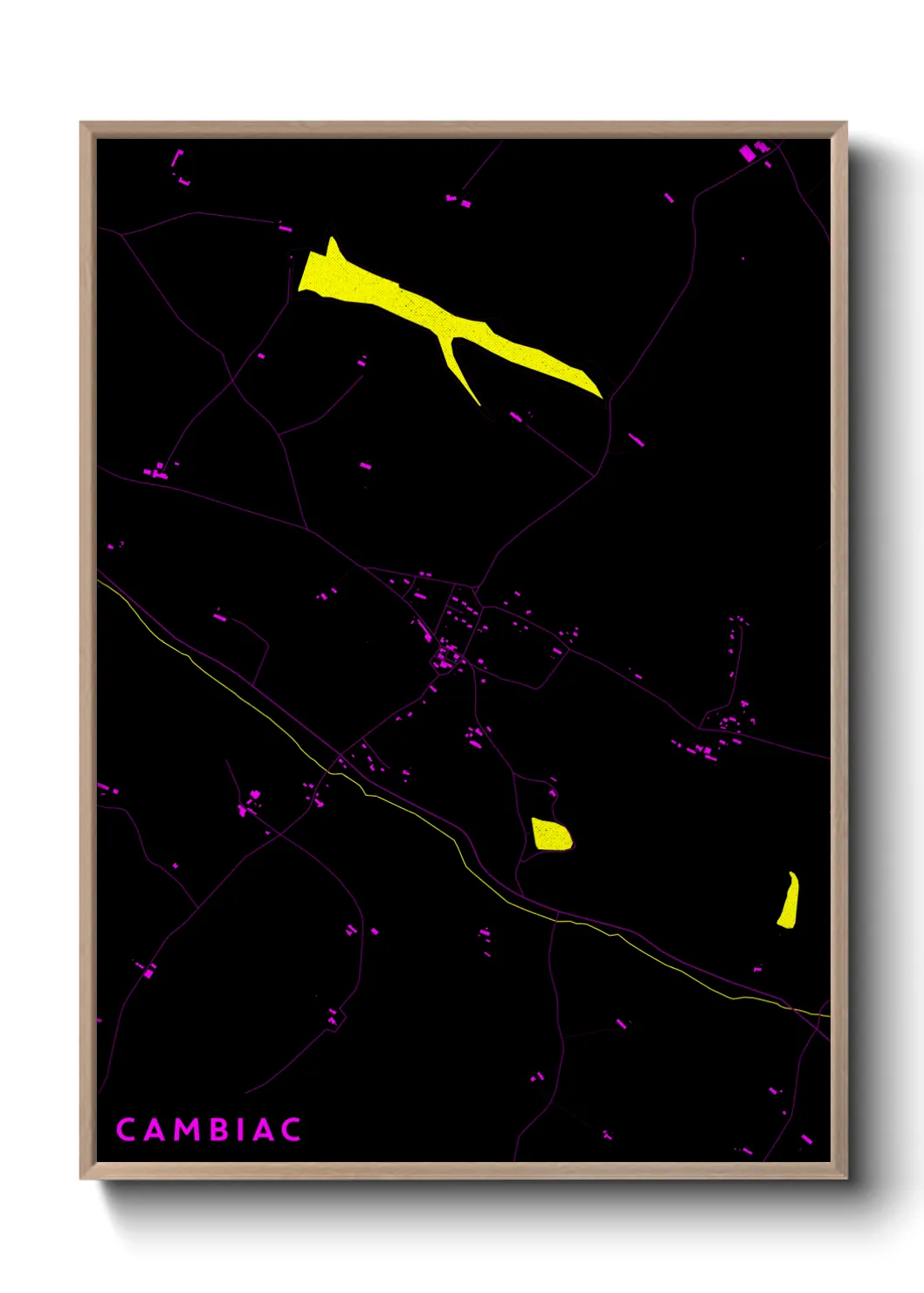 Une affiche de carte sur Cambiac