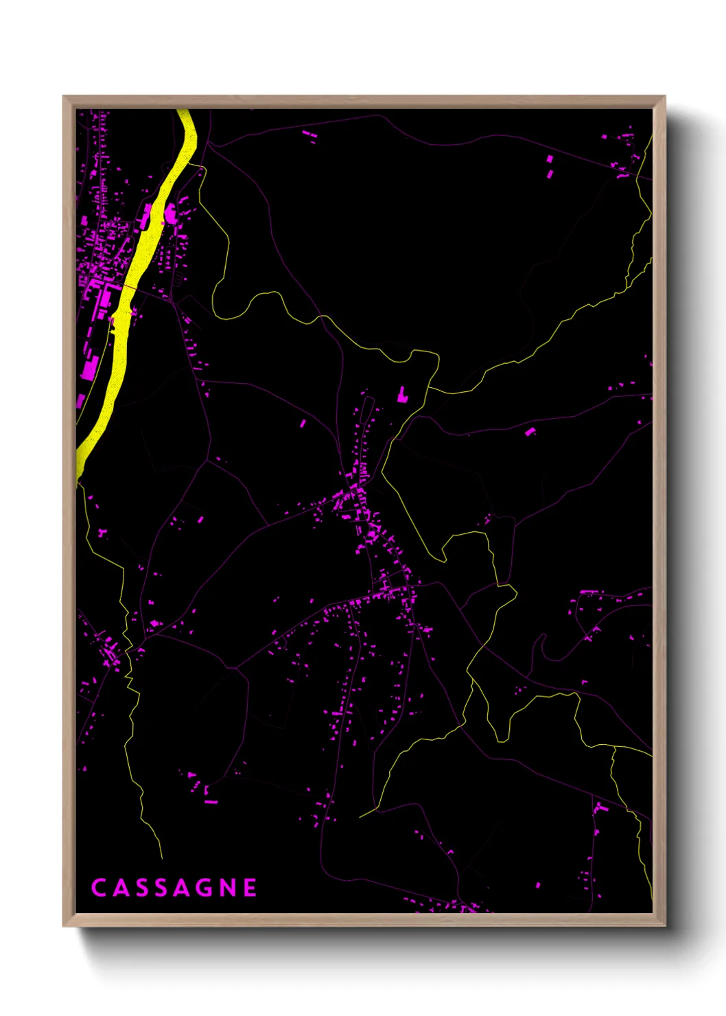 Une affiche de carte sur Cassagne