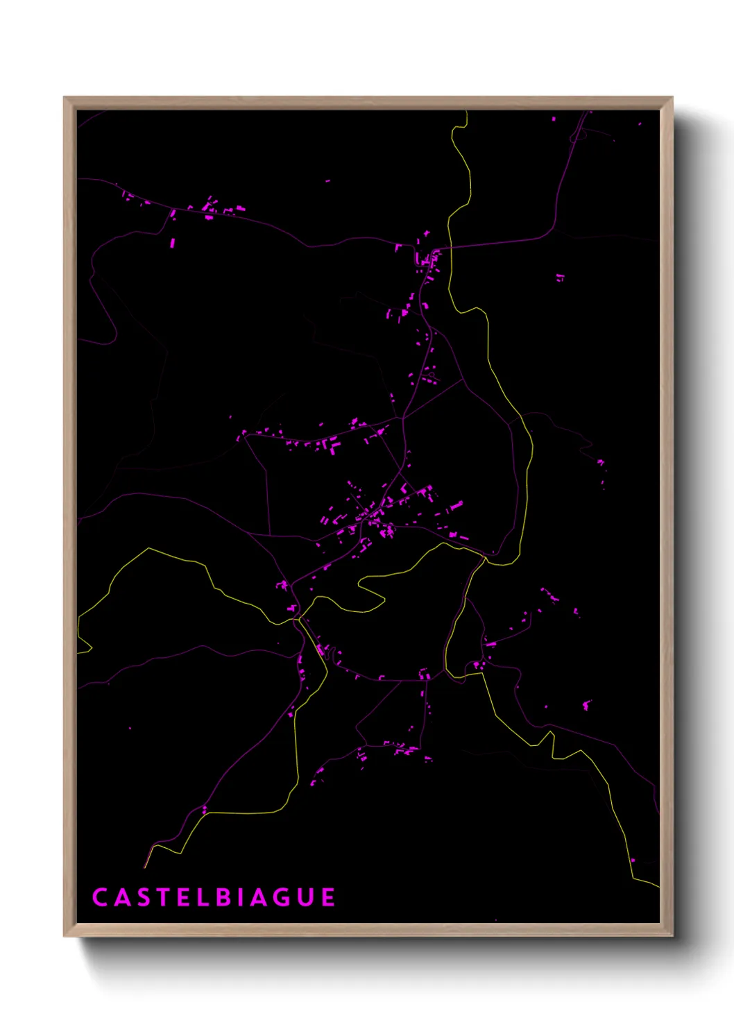 Une affiche de carte sur Castelbiague