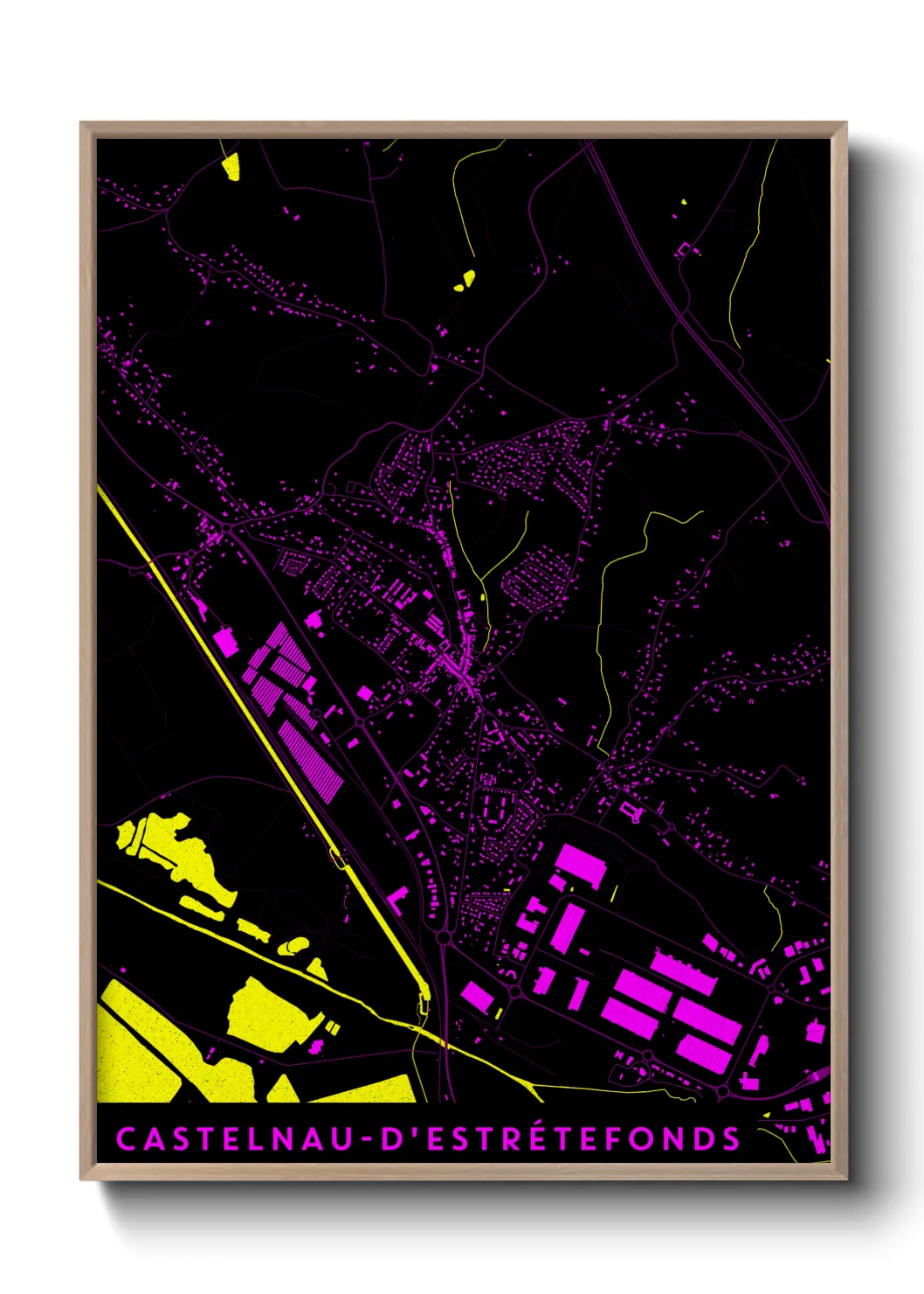 Une affiche de carte sur Castelnau-d'Estrétefonds