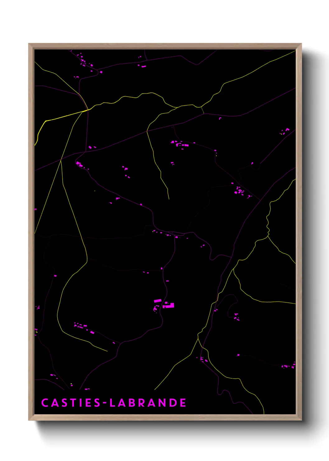 Une affiche de carte sur Casties-Labrande