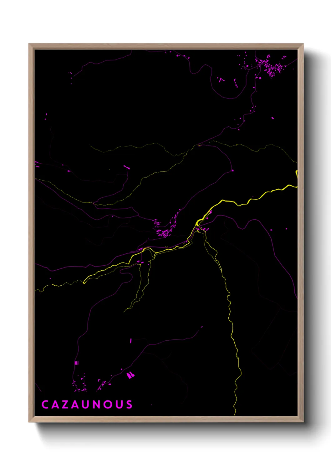 Une affiche de carte sur Cazaunous