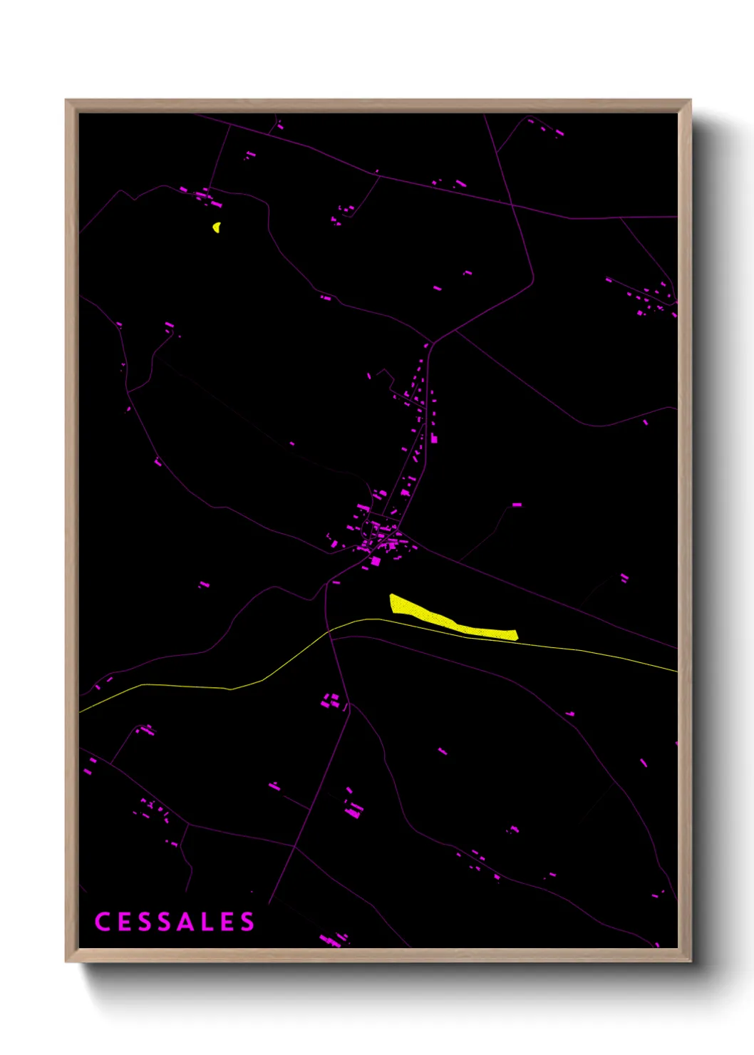 Une affiche de carte sur Cessales