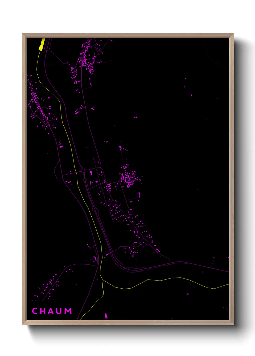 Une affiche de carte sur Chaum