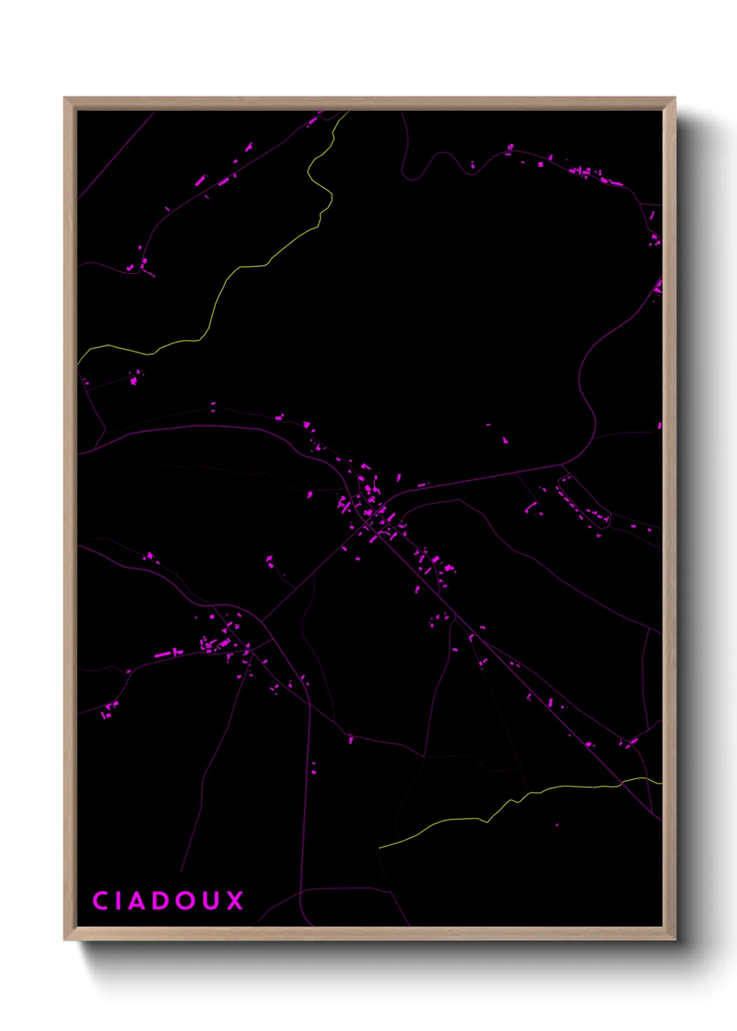 Une affiche de carte sur Ciadoux