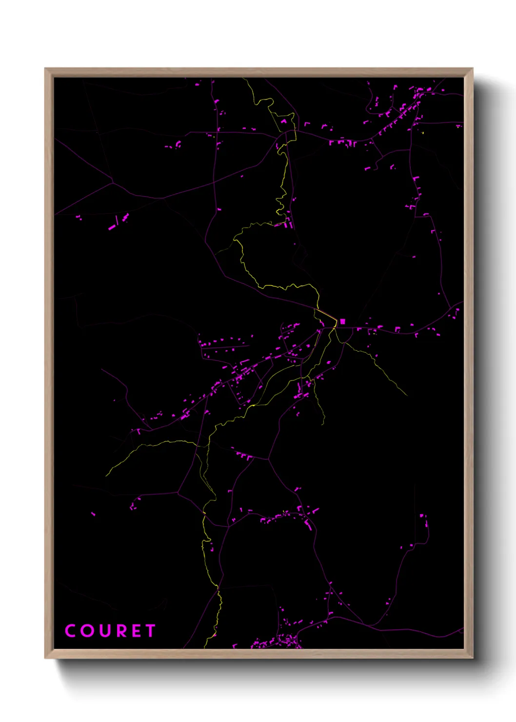 Une affiche de carte sur Couret