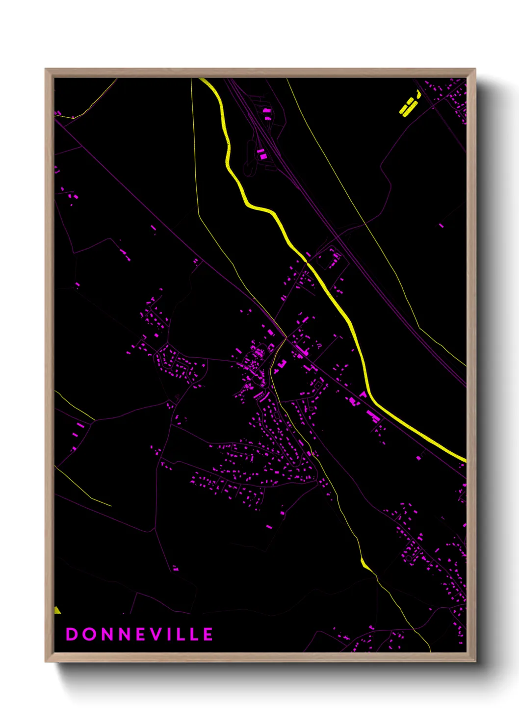 Une affiche de carte sur Donneville