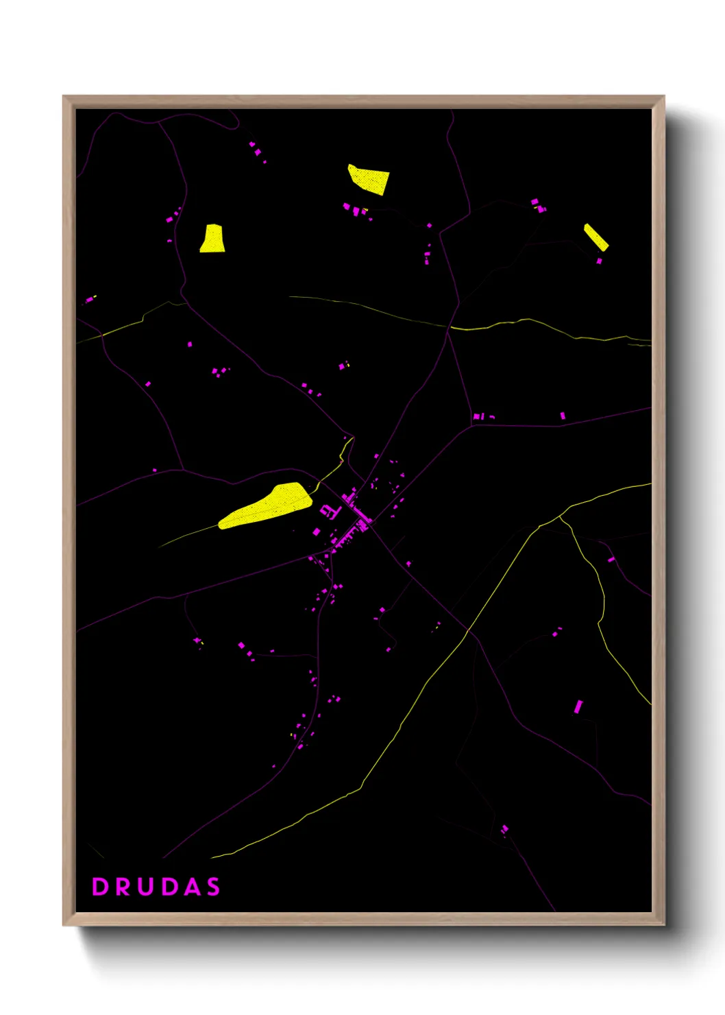 Une affiche de carte sur Drudas