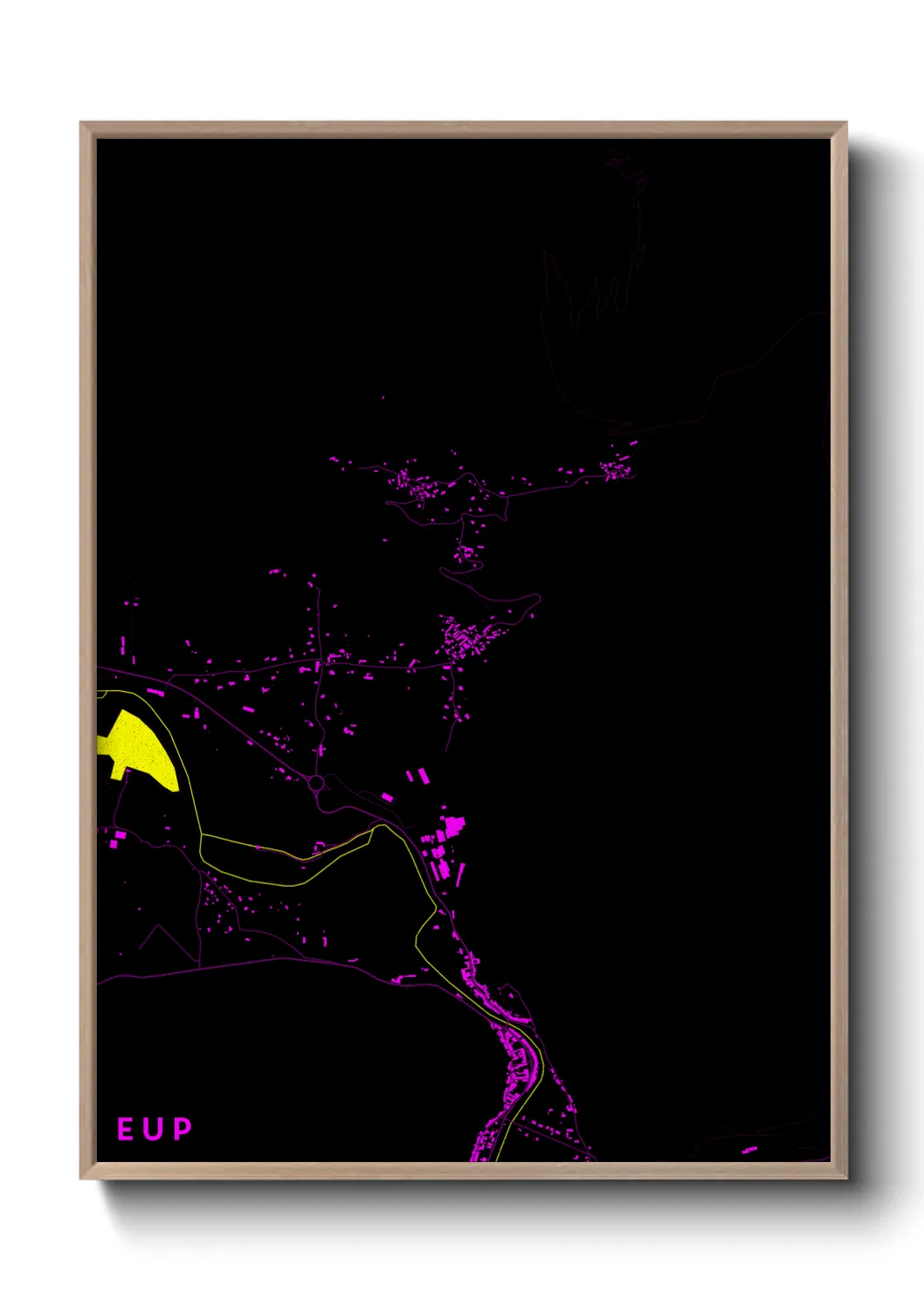 Une affiche de carte sur Eup