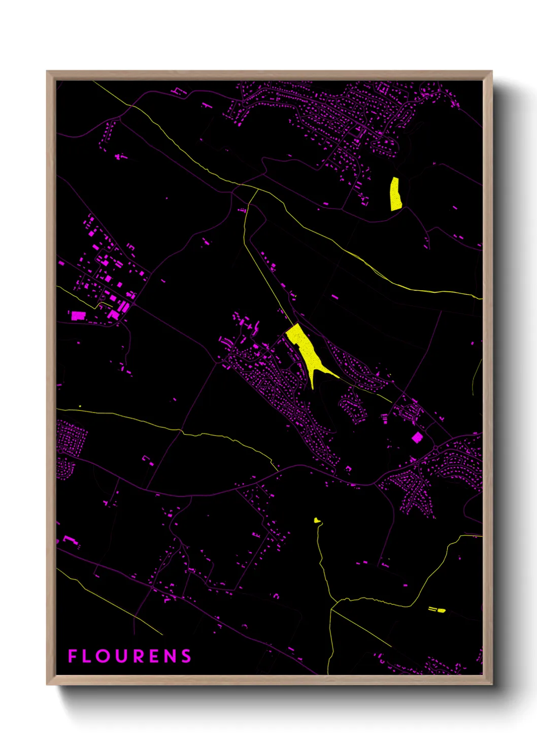Une affiche de carte sur Flourens