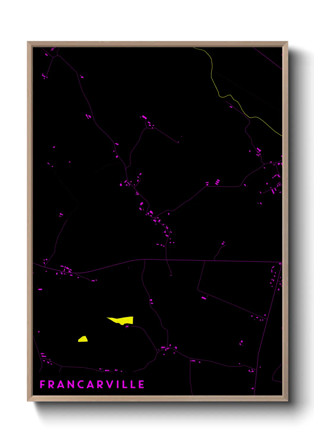 Une affiche de carte sur Francarville