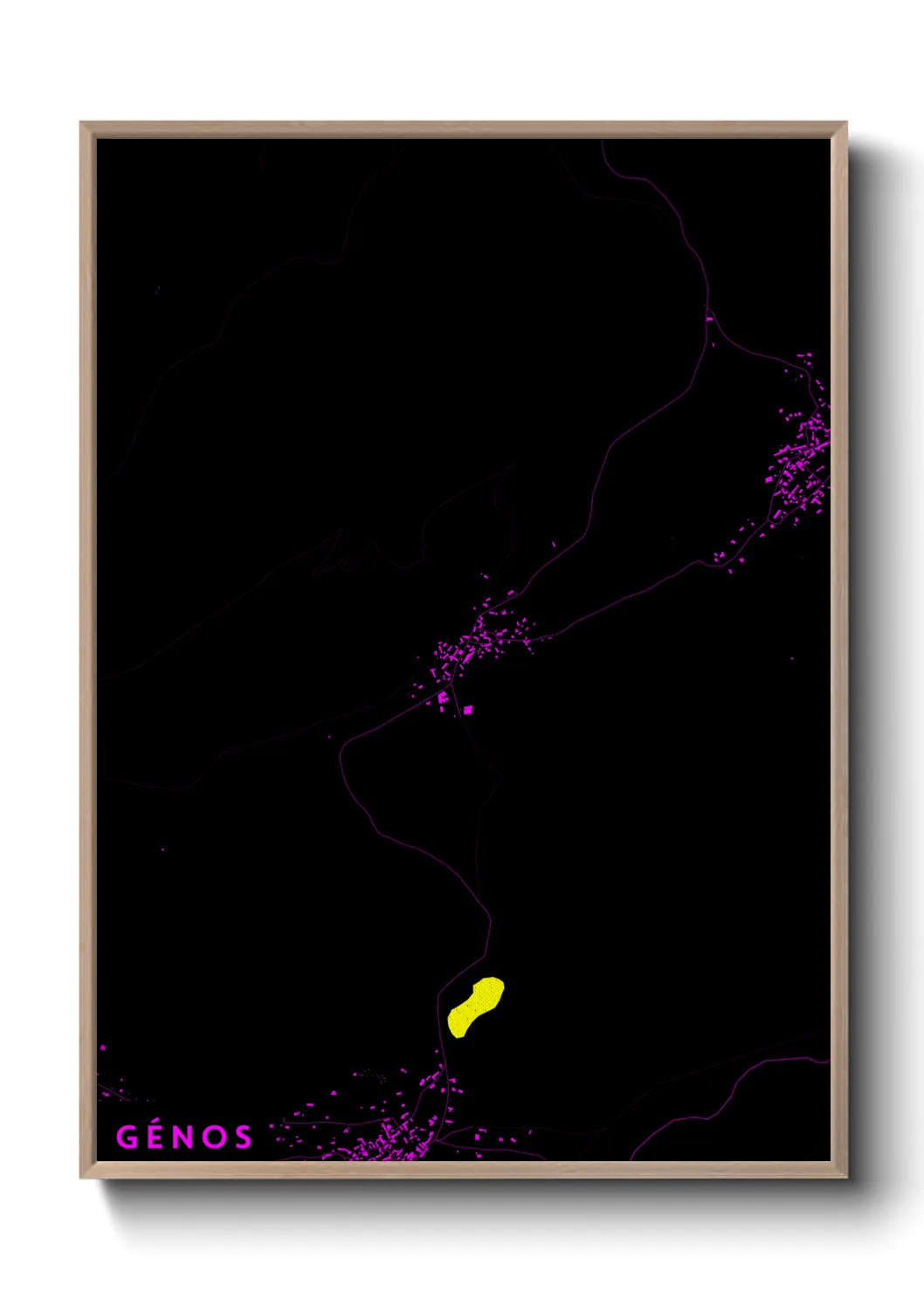 Une affiche de carte sur Génos