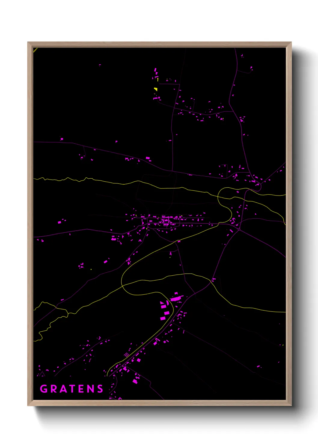 Une affiche de carte sur Gratens