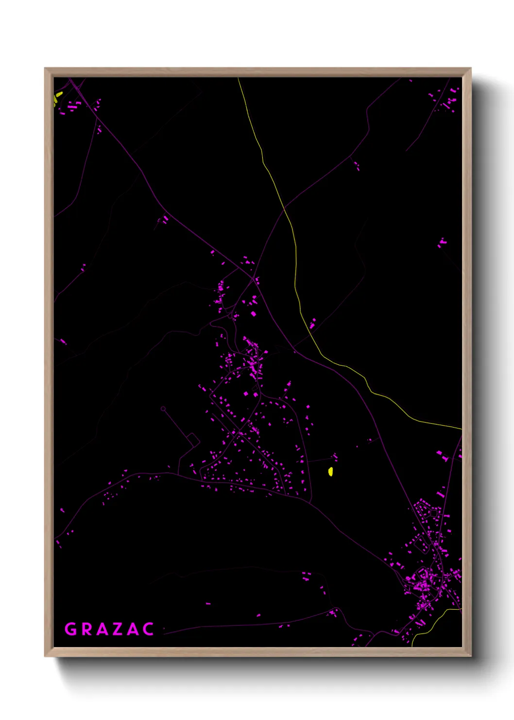 Une affiche de carte sur Grazac