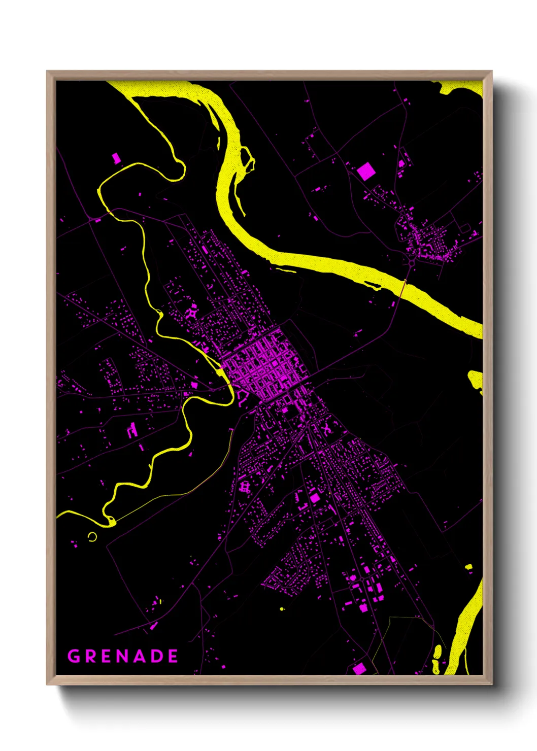 Une affiche de carte sur Grenade