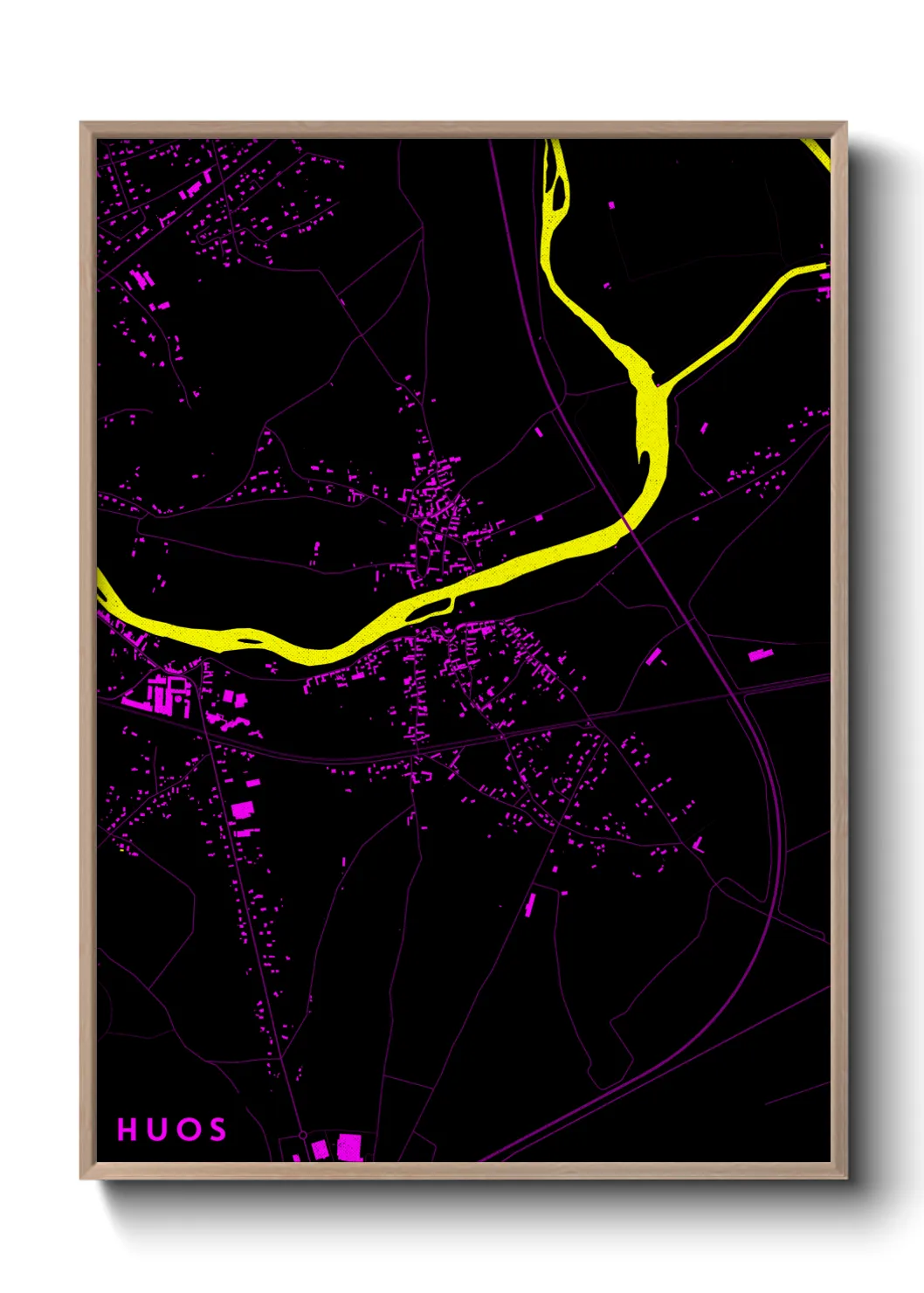 Une affiche de carte sur Huos
