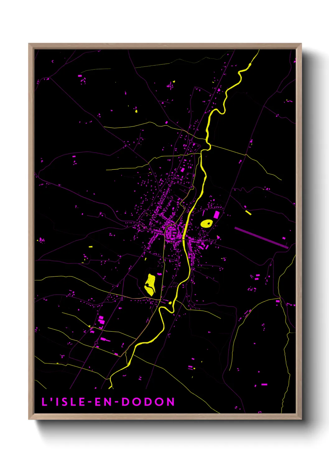 Une affiche de carte sur L'Isle-en-Dodon