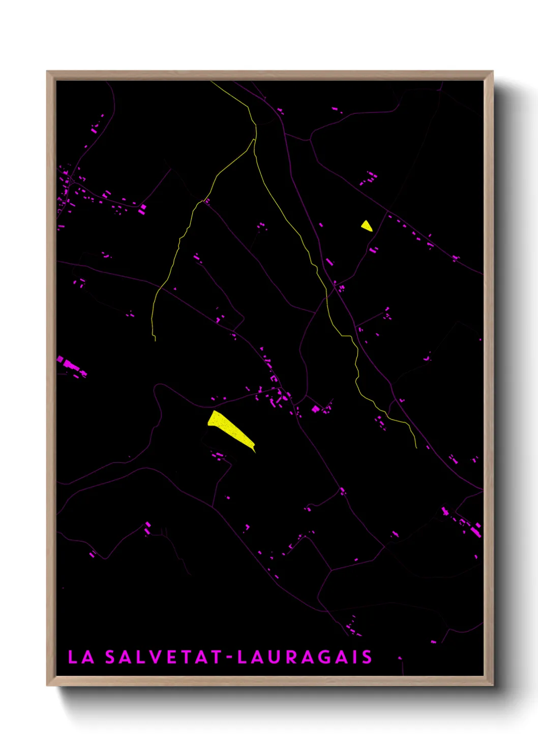 Une affiche de carte sur La Salvetat-Lauragais