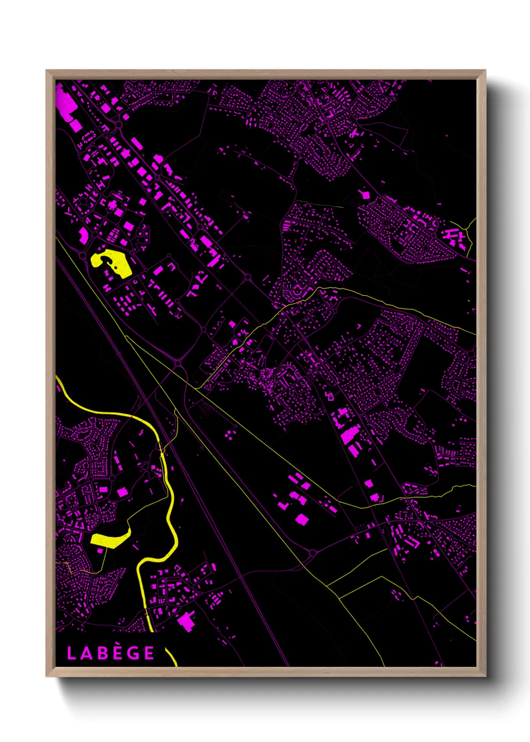 Une affiche de carte sur Labège