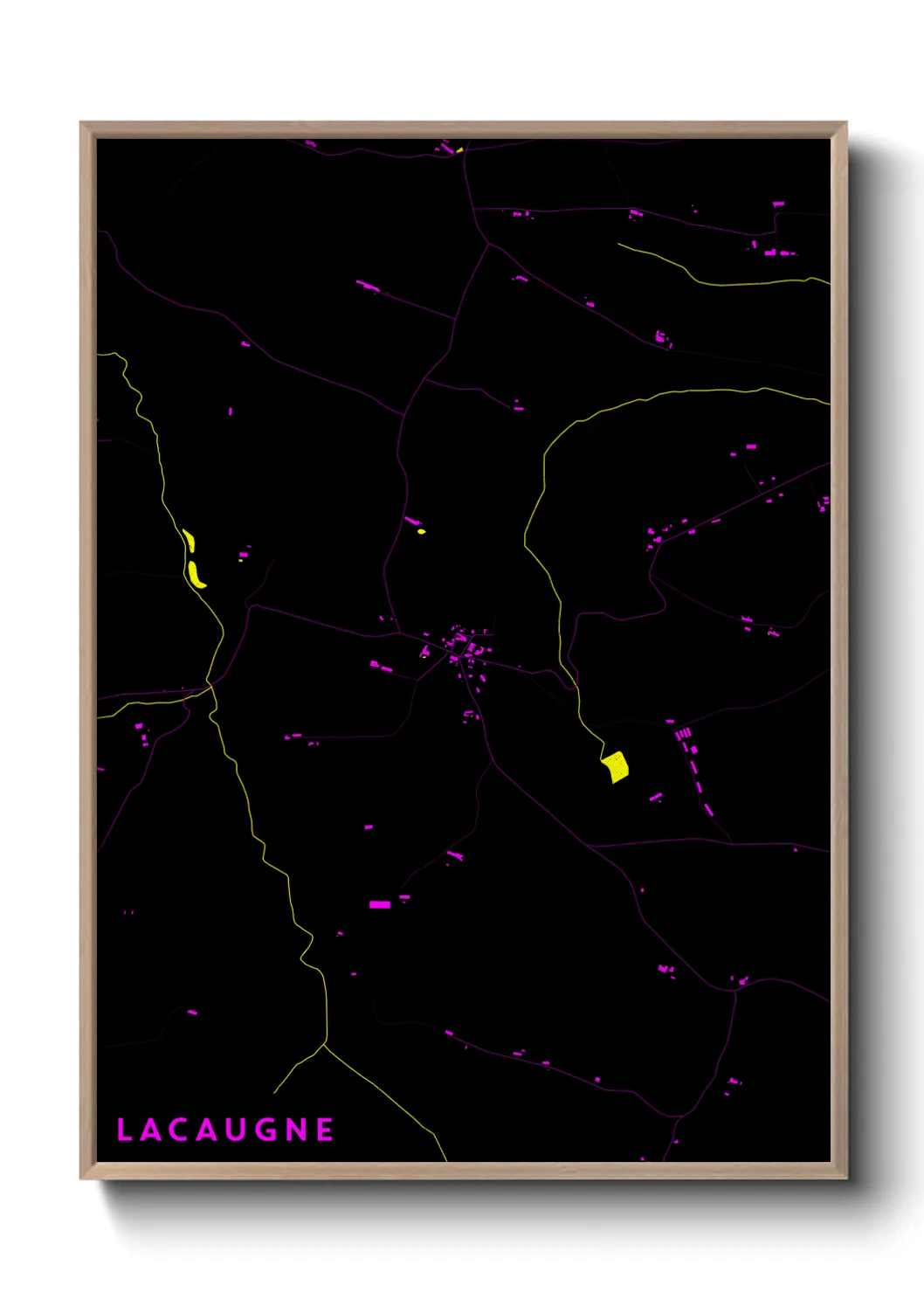 Une affiche de carte sur Lacaugne