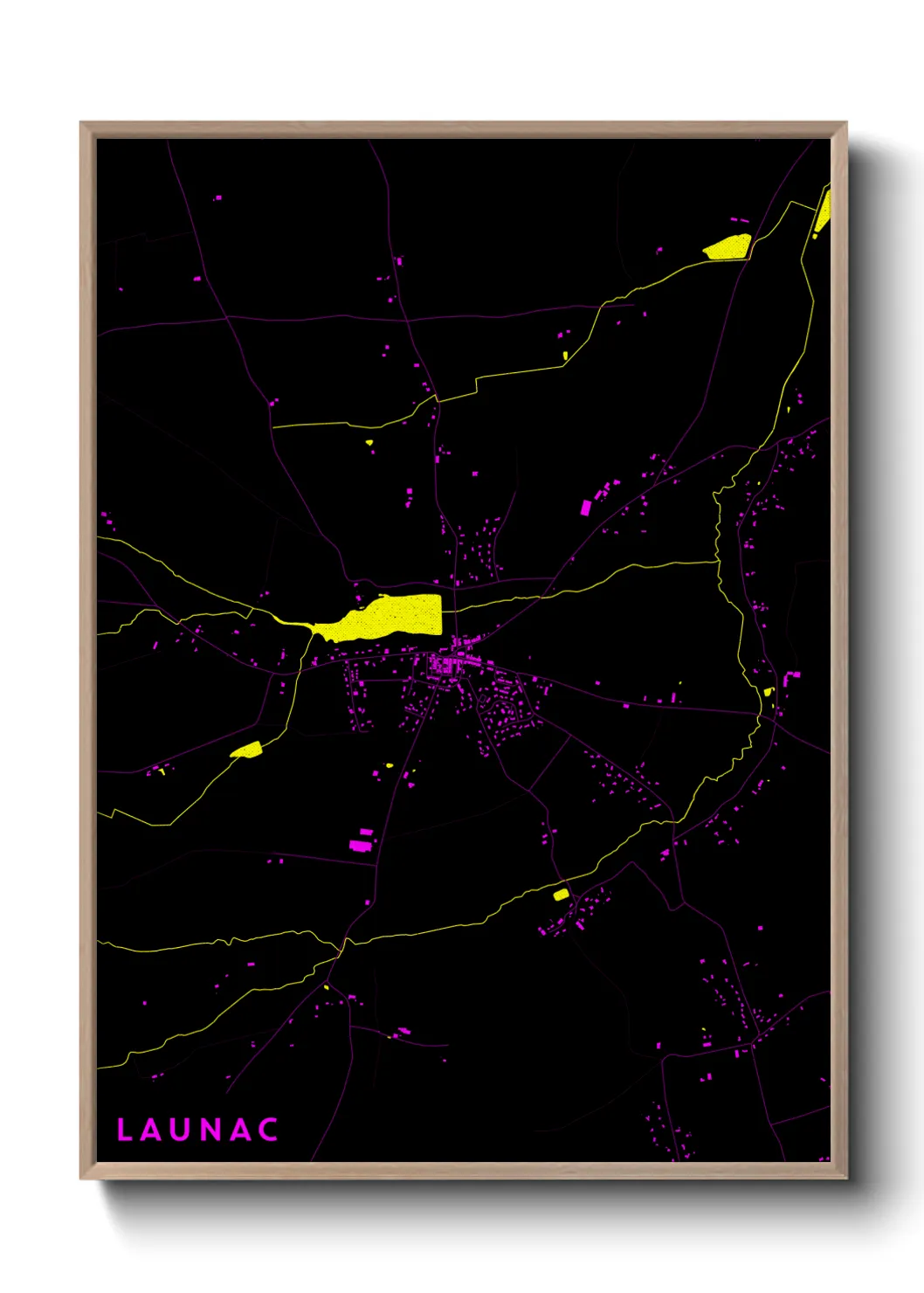 Une affiche de carte sur Launac