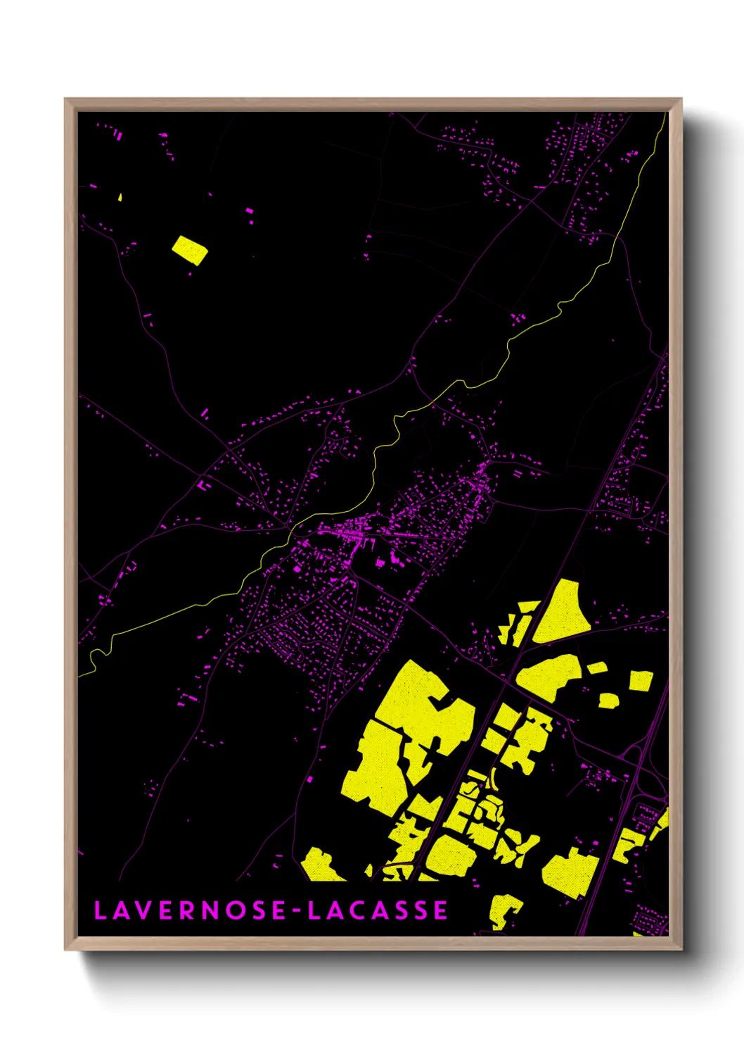 Une affiche de carte sur Lavernose-Lacasse
