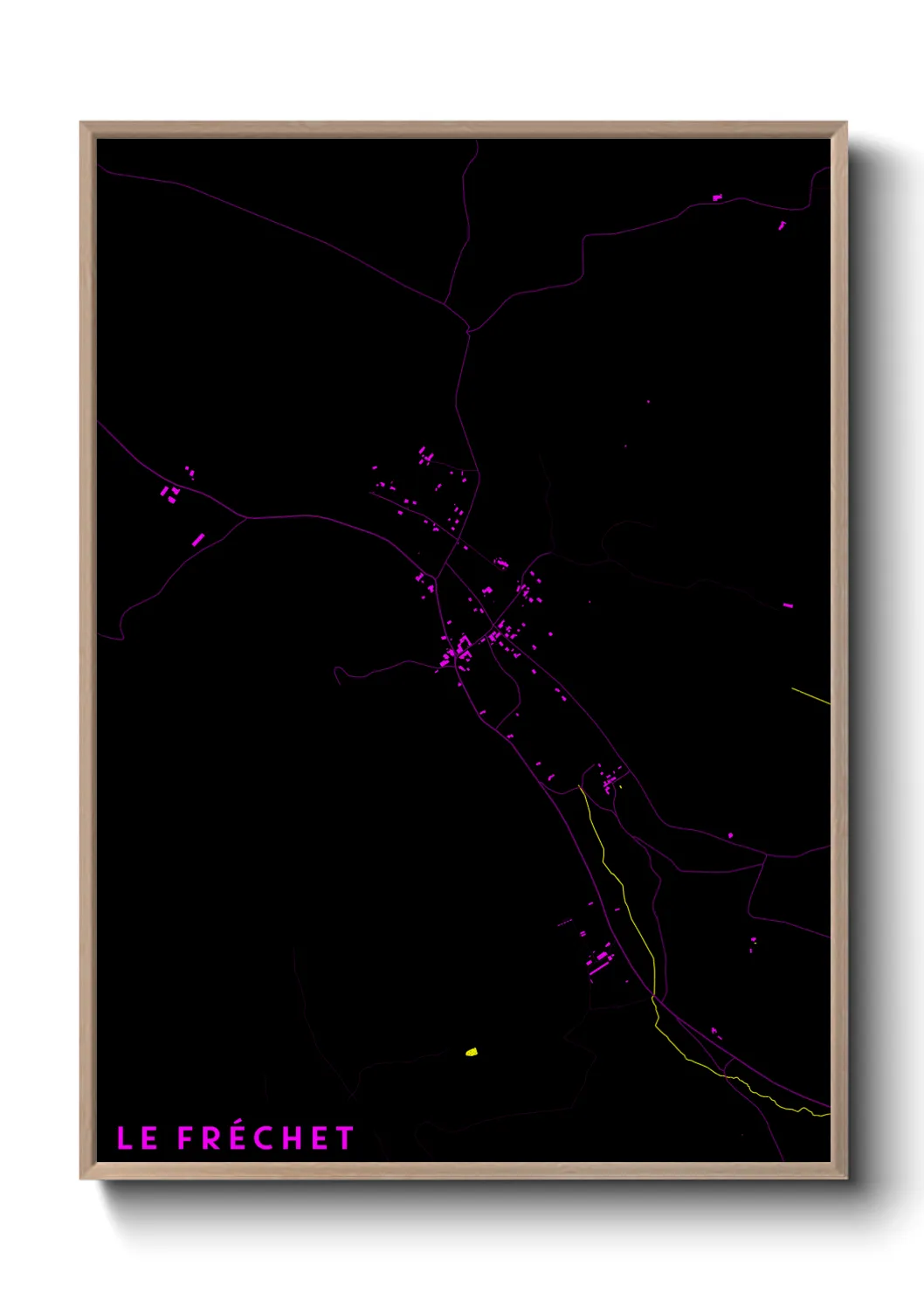 Une affiche de carte sur Le Fréchet