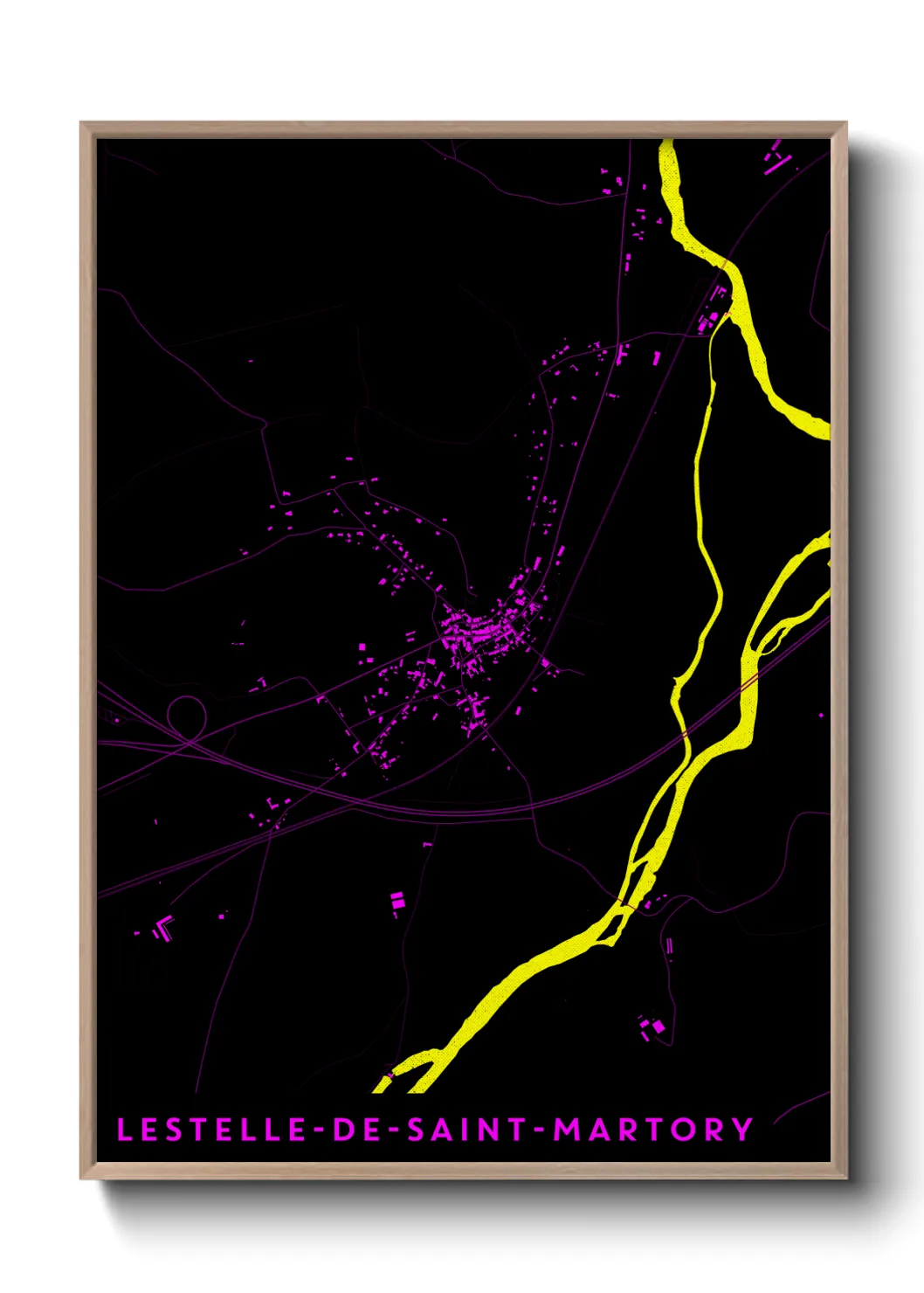 Une affiche de carte sur Lestelle-de-Saint-Martory