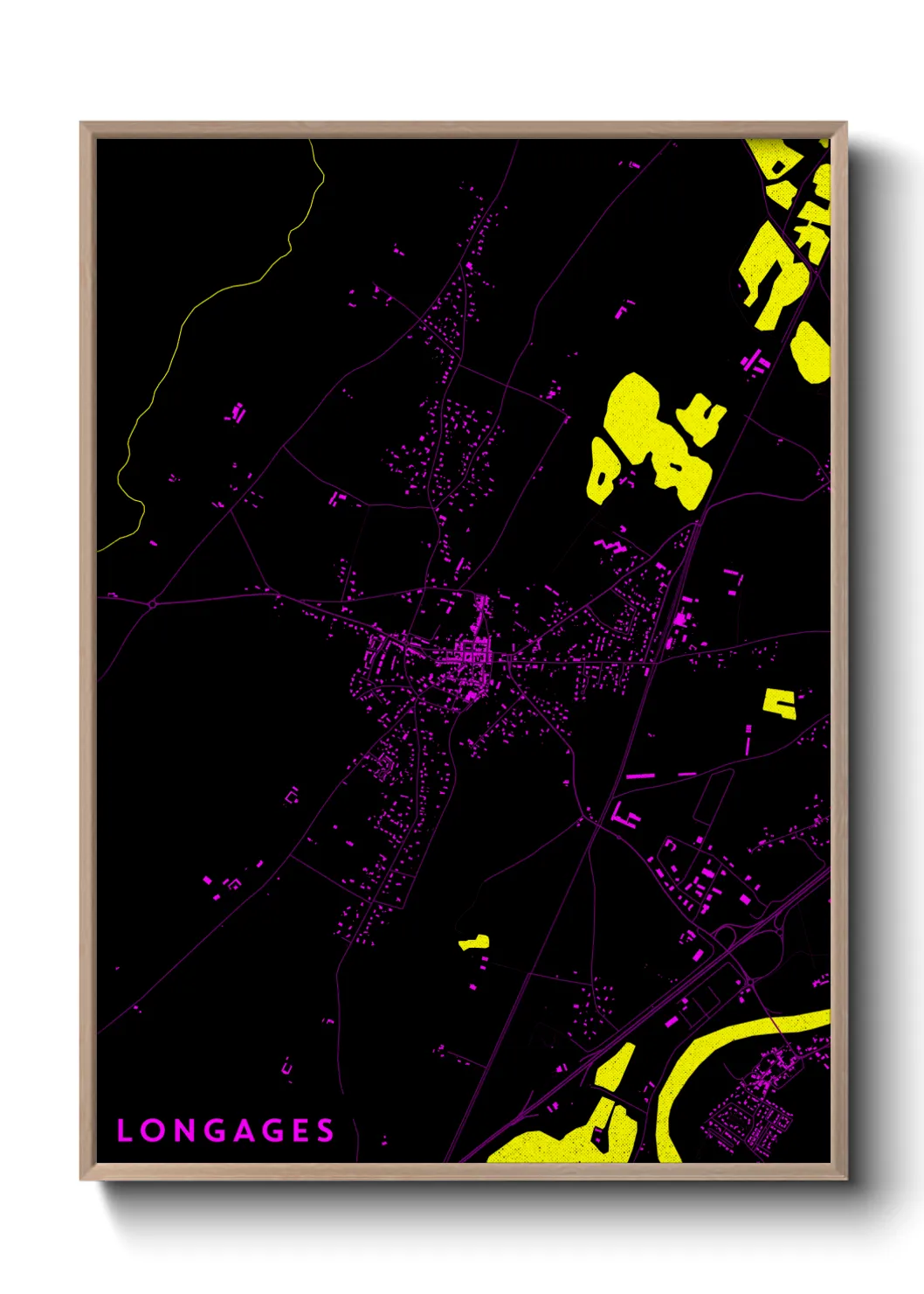 Une affiche de carte sur Longages